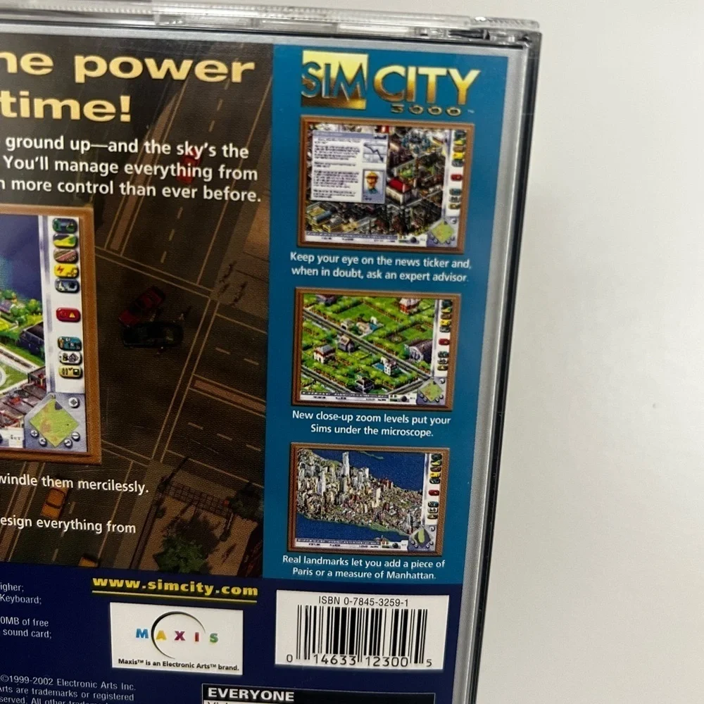 2000 Sim City 3000 Vintage PC CD-ROM Game for Windows 95/98